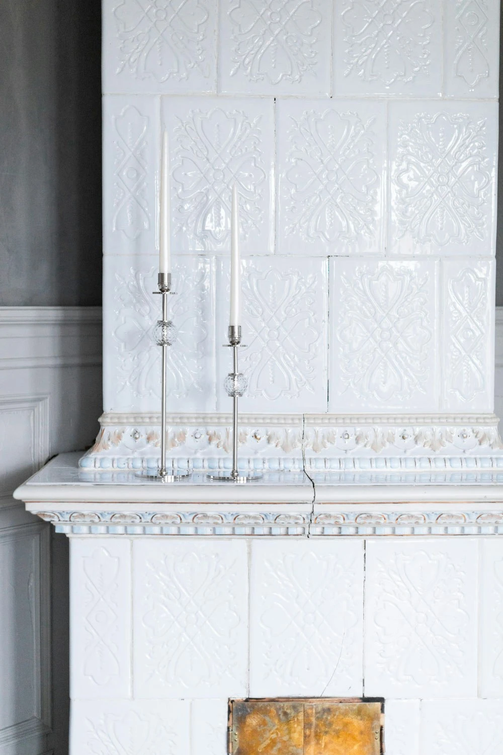 La Luna Candlestick Nickel Plated Brass, 30 Cm 6 La Luna Candlestick Nickel Plated Brass, 30 Cm – Bild 4