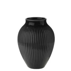 Knabstrup Keramik Vase Profiliert 12,5 Cm, Schwarz