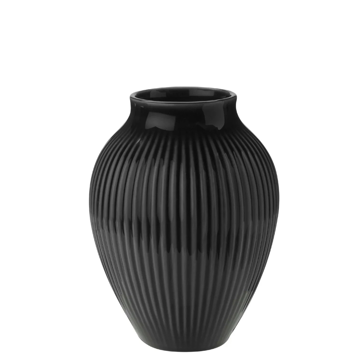 Knabstrup Keramik Vase Profiliert 12,5 Cm, Schwarz 3 Knabstrup Keramik Vase Profiliert 12,5 Cm, Schwarz