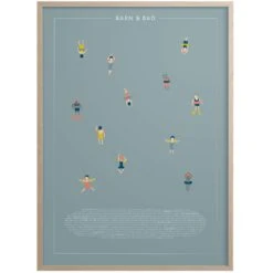 Barn + Bad Poster 30x40 Cm