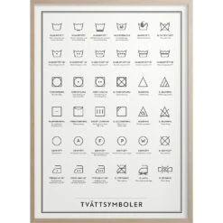 Laundry Symbols Poster, 30x40 Cm