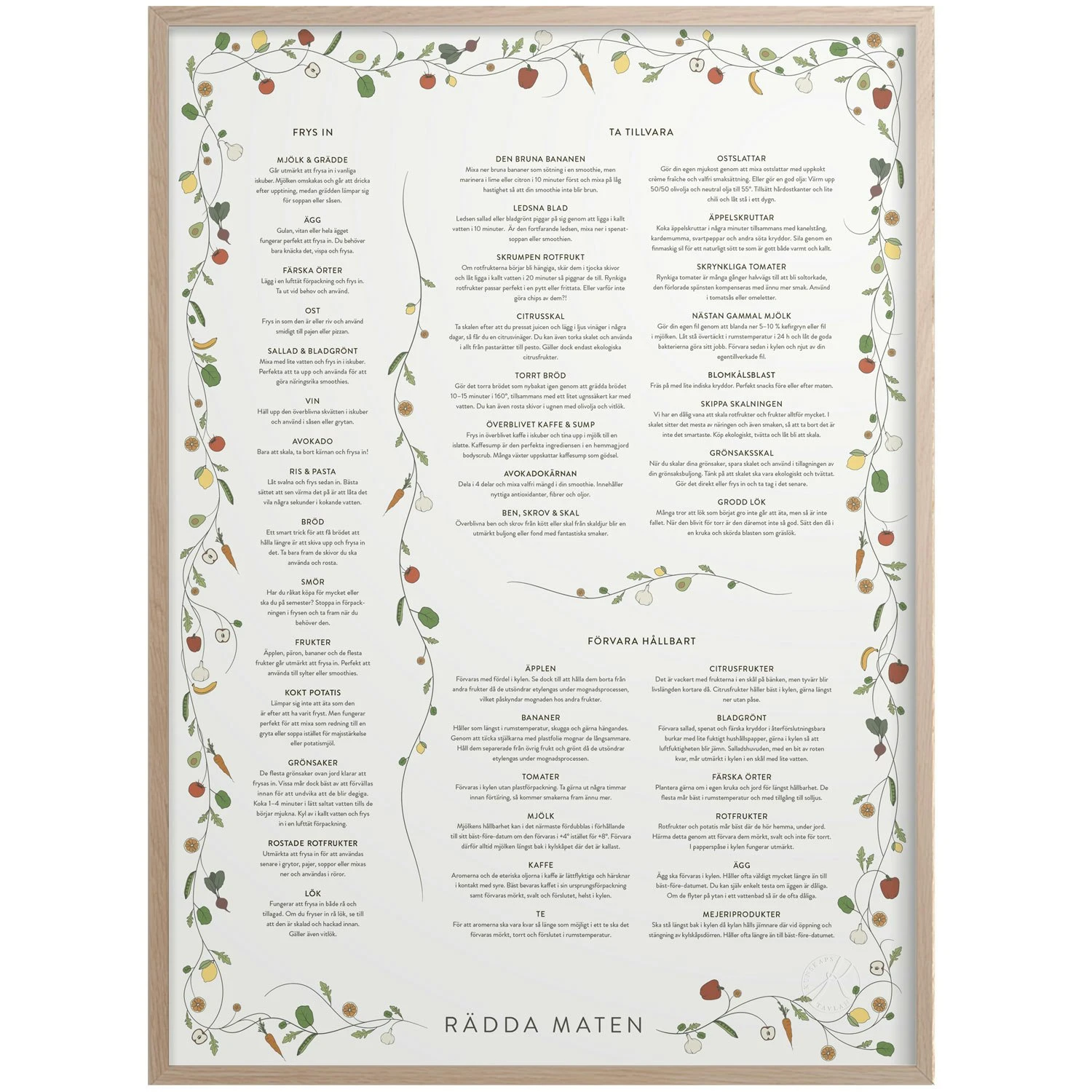 Rädda Maten Poster 30x40 Cm 3 Rädda Maten Poster 30x40 Cm