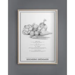 Seasonal Vegetables Poster 50x70 Cm -Heimdekoration Rabatt kunskapstavlan seasonal vegetables 3