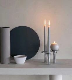 LIND DNA Lind Curve Tray Kerzenständer, Chrom -Heimdekoration Rabatt lind dna lind curve tray chrome steel stacking 2