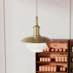 Louis Poulsen PH 3/3 Hängelampe, Messing / Opalglas 12 Louis Poulsen PH 3/3 Hängelampe, Messing / Opalglas -Heimdekoration Rabatt louis poulsen ph 3 3 4