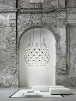 Luceplan Mesh Phase Cut Suspension, Ø100 Cm / 5m -Heimdekoration Rabatt luceplan mesh suspension 100 cm 2