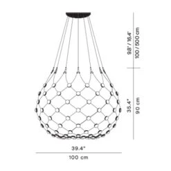 Luceplan Mesh Phase Cut Suspension, Ø100 Cm / 5m -Heimdekoration Rabatt luceplan mesh suspension 100 cm 4
