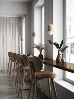 Mater The High Stool Backrest Barstuhl, Schwarz Lackiert Buche -Heimdekoration Rabatt mater the high stool backrest barstuhl 1