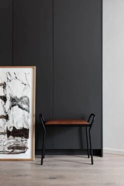 Maze Anyone Hocker, Schwarz/Vintage Cognac -Heimdekoration Rabatt maze anyone hocker 6