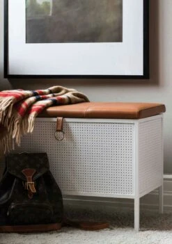 Maze Frank Aufbewahrungsbank, Weiß/Cognac -Heimdekoration Rabatt maze frank aufbewahrungsbank 2