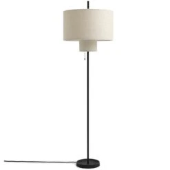 New Works Margin Stehlampe, Schwarz / Beige