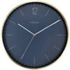 NeXtime Essential Gold Wanduhr 34 Cm, Blau -Heimdekoration Rabatt nextime essential gold 0