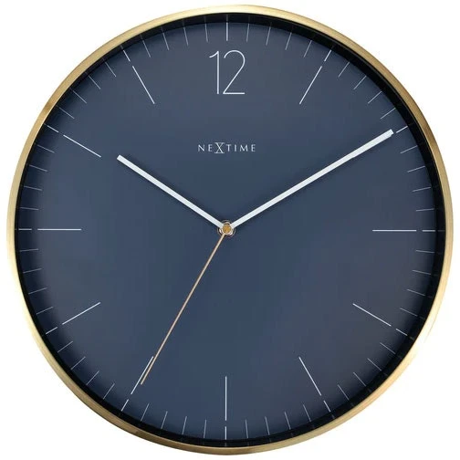 NeXtime Essential Gold Wanduhr 34 Cm, Blau 3 NeXtime Essential Gold Wanduhr 34 Cm, Blau