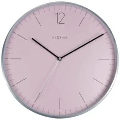 NeXtime Essential Silver Wanduhr 34 Cm, Rosa