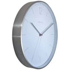 NeXtime Essential Silver Wanduhr 34 Cm, Weiß 9 NeXtime Essential Silver Wanduhr 34 Cm, Weiß -Heimdekoration Rabatt nextime essential silver 8