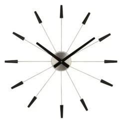 NeXtime Plug Inn Wanduhr Ø59cm, Schwarz