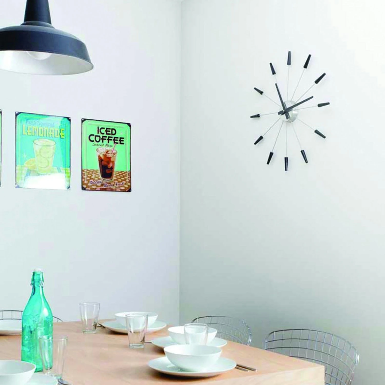 NeXtime Plug Inn Wanduhr Ø59cm, Schwarz 4 NeXtime Plug Inn Wanduhr Ø59cm, Schwarz – Bild 2