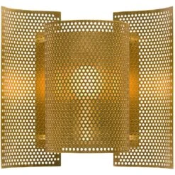 Northern Butterfly Wandleuchte Perforiert, Messing Gebürstet