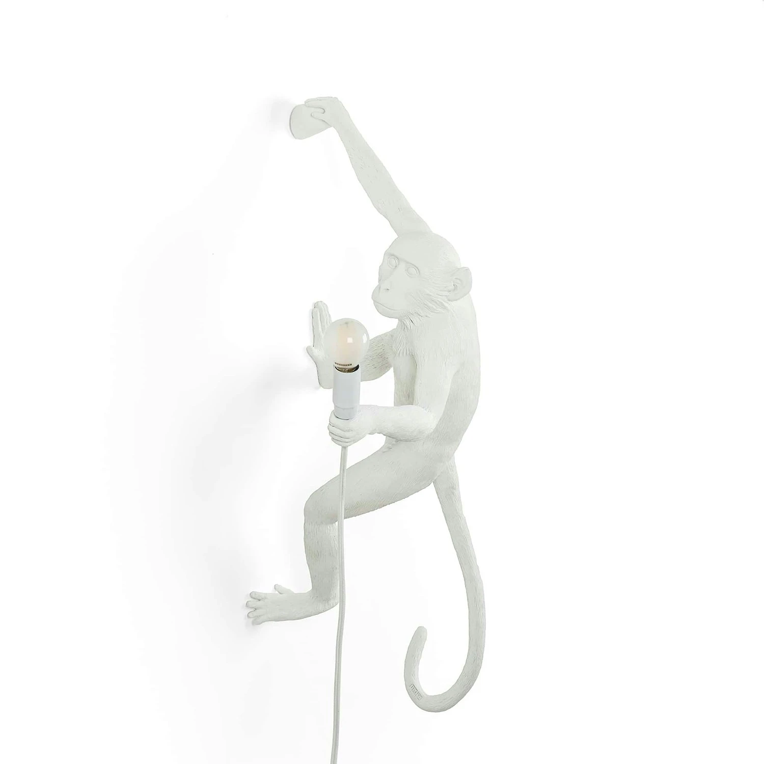Seletti Monkey Lamp Hängend Rechts, Weiß 3 Seletti Monkey Lamp Hängend Rechts, Weiß