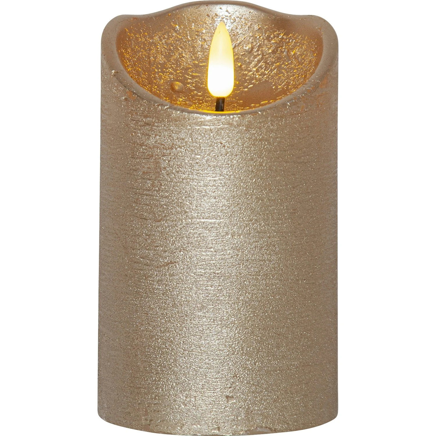 Star Trading Flamme Rustic LED Stumpenkerze Gold, 12 Cm 3 Star Trading Flamme Rustic LED Stumpenkerze Gold, 12 Cm