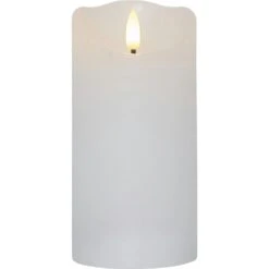 Star Trading Flamme Rustic LED Stumpenkerze Weiß, 15 Cm
