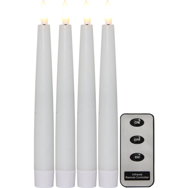 Star Trading Flamme Slim Spitzkerze 4-er Set, Weiß 3 Star Trading Flamme Slim Spitzkerze 4-er Set, Weiß