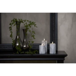 Star Trading Flamme LED Stumpenkerze Marmorfarben, 12,5 Cm -Heimdekoration Rabatt star trading led flamme stumpenkerze marmorfarben 5