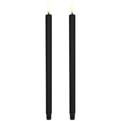 LED Mini Stabkerze Plain Black, 1,3 X 25 Cm