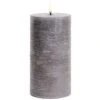 LED Stumpenkerze 7,8 X 15,2 Cm, Grau -Heimdekoration Rabatt uyuni led pillar candle 1